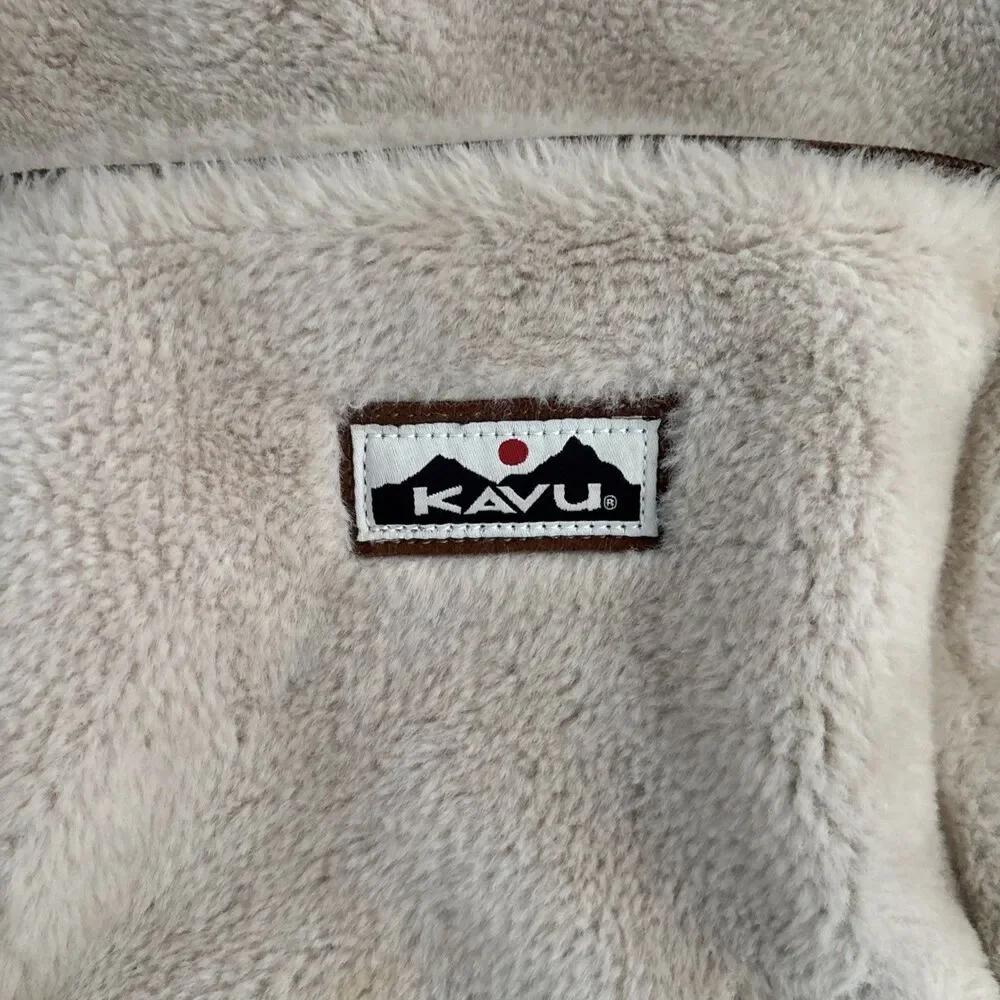 KAVU Sherpa Fleece Backpack Y2K Vegan Outdoor Large Travel Boho Nature Explore